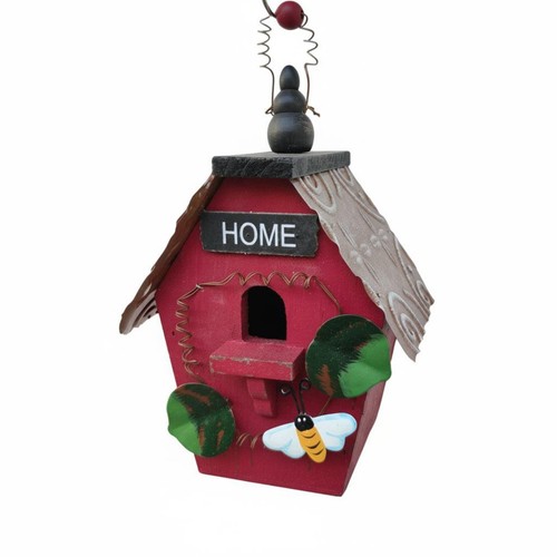 Vogelhaus aus holz handbemalt - holz,