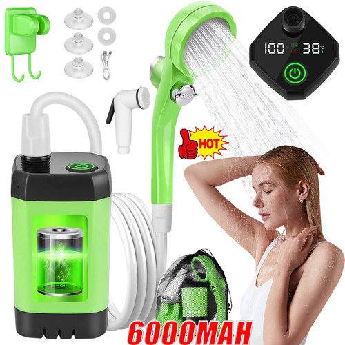 Tragbare campingdusche 6000mah - tragbare,