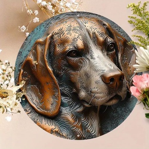 Blechschild rund beagle - rund, hund