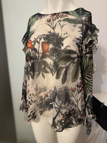 Chiffon bluse mit - mit, rüschen