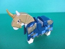 Lego Pferd mit Satteldecke blau gold Krone 2490 p07 Maske 48492 gold  (280723E1)