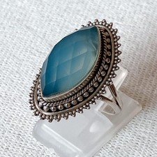 925 Sterling Silber blauer