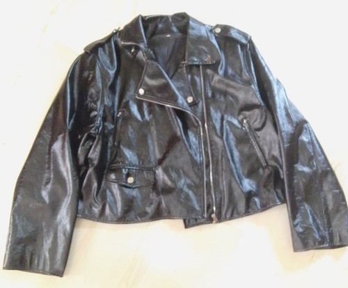 Damen lack kurz jacke schwarz - lack,