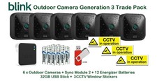 Blink Outdoor Generation 3 Trade Pack - 6 Kamerasystem, USB, CCTV Aufkleber