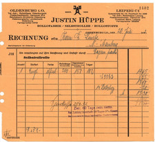 A.)E41-Alte Rechnung Justin Hüppe Rollofabrik Oldenburg i. O. 1932