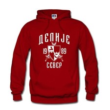 Herren Hoodie Kapuzenpulli Delije Sever Red Star Crvena Zvezda Soccer S-3XL 