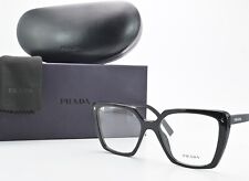 PRADA Brille VPR 16Z 53-17 1AB-101 145 Glanz Schwarz Viereck Oversize Italien M