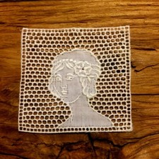 Stickerei Motiv Jugendstil Medaillon - Schweiz - 40er Jahre | Spitze Art. 7205