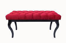 Polsterhocker Schwarz Massiv Holz Sitzbank Elegant Barock 8 Farben Auswahl