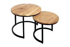 2er Set Couchtisch Akazie Natur 54x54x40cm & 42x42x34cm Nagar I B-WARE 42400