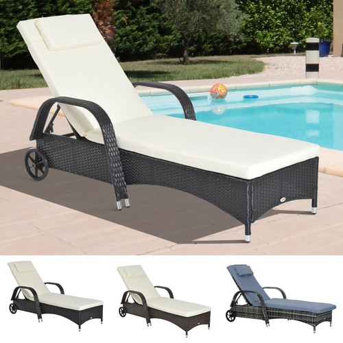Outsunny mobile gartenliege - outsunny,