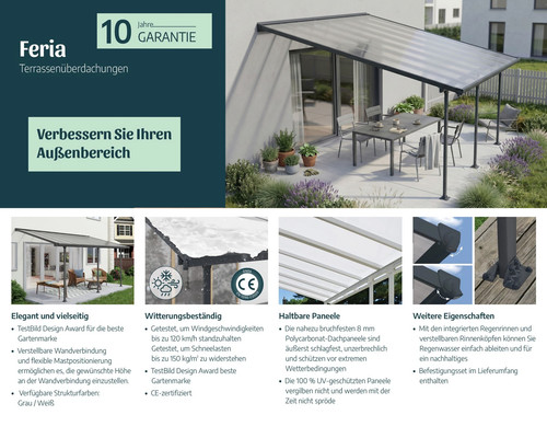 Terrassenüberdachung feria - terrassenüberdachung,
