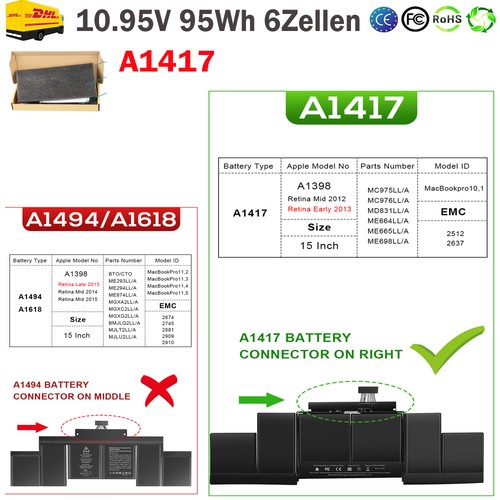 Akku a1417 für apple macbook - akku,