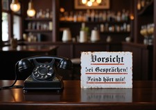 Vorsicht Feind hört mit ... 2. Weltkrieg Deutschland Metallschild Schild Alu