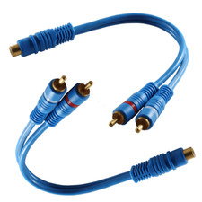 2 Stück Cinch Y-Kabel Y Adapter Subwooferkabel Verteiler RCA Chinch Car Hifi