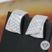 Wert 4.500,- Brillant Damen 0,80 Carat Creolen 585 / 14 Karat Weiß Gold xxyy