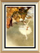 Vintage Wohndeko Wandbild Kunstdruck EDGAR DEGAS - Ballerina TÄNZERIN AUF DER BÜHNE