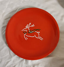 Teller Wächtersbach rot mit Rentier Motiv. Speiseteller Porzellan Weihnachten.