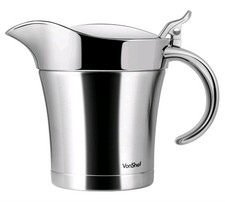 Sauciere Servierkanne, VonShef 500ml Soßentopf mit Klappdeckel & Anti-Tropf-Ausgießer