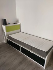 IKEA FLAXA Bett 90x200 weiß mit Matratze