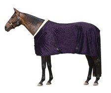 Fleecedecke mit Kunstfellkragen mit Schweifriemen und Kreuzgurten Gr. 125-165 cm