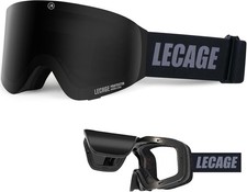 LECAGE Aufklappbare Skibrille Herren Damen Rahmenlose Verspiegelt Ski Brille mit