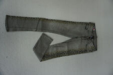 TRUE RELIGION Jude Damen Stretch Jeans Hose skinny 24/30 W24 L30 Grau Leopard.