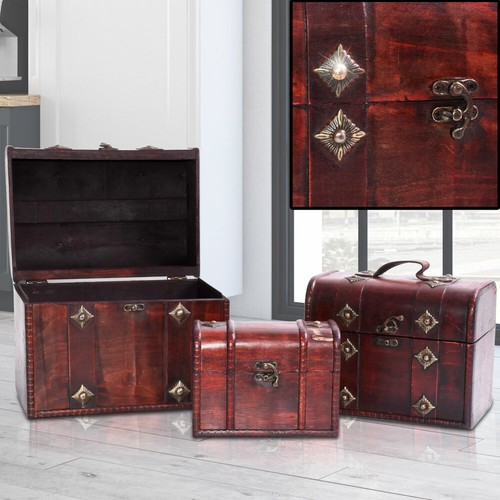 3er set schatz holz kisten - 3er,