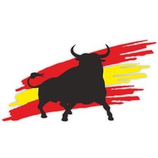 1 Sticker Stier mit Flagge I