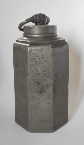 Schraubflasche kanne aus zinn - kanne,