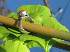 Antiker Silberring 925 + rote