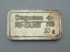 Silberbarren 50 Gramm Degussa