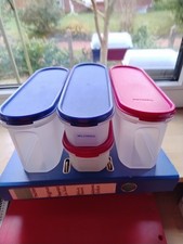 Tupperw "Super Eidgenosse" Größe 1 L+2L Vorrats-Behälter Deckel R/B ohne Schütte