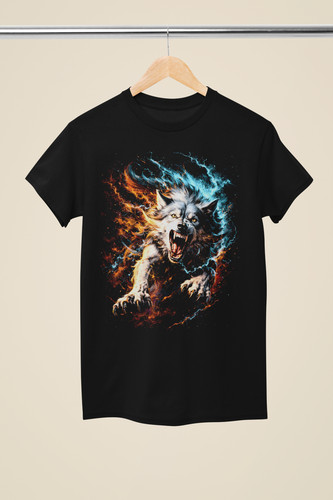 Fire ice lightning wolf - fire,