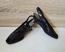 Bally Slingback Pumps Mesh Peeptoes Vintage 80er 90er Gr. 7 = 40 – 40,5