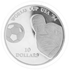 10 Dollar Nauru 1994 Silber PP - Fußball WM 1994 - Kopfball