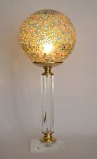 Art Deco Lampe Kugelleuchte Tischlampe "GOLDEN MOSAIC" Einzelstück Acryl Leuchte