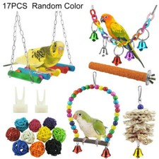 17stk Haustier Vogel Spielzeug Papagei Sittich Wellensittich Hängematte Schaukel