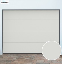 Garagentor Sektionaltor 40 mm L-Sicke glatte Oberfläche Weiß + Motor