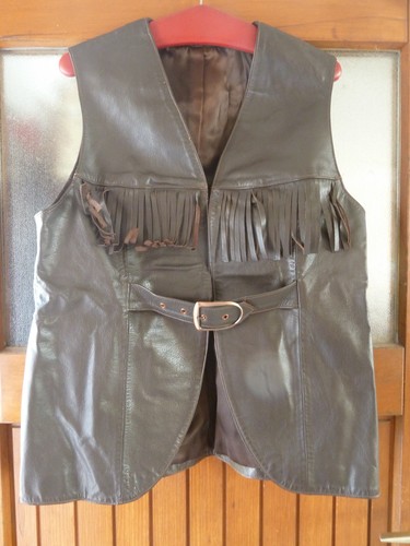 Lederweste biker kutte fransen - biker,