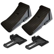 2x ALKO Unterlegkeil Hemmschuh + Halter Radlast 800 kg Schwarz Anhänger WOMO KFZ