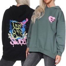 Only Damen Hoodie Hoody Sweatshirt Pullover Pulli Sweat Shirt ONLElodie Grafitti