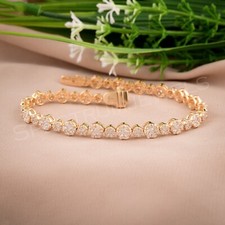 4.01 CT Natürlich H/Si Diamant Bettelarmband 14k Solid Gelbgold Geburtstag Gift