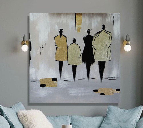 Wall art people gold - wall, gold,