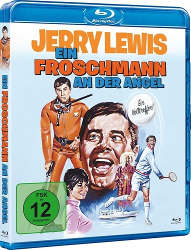 Ein froschmann der angel - an,
