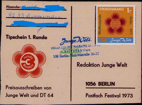 B25088 postkarte ddr 1973 - ddr,