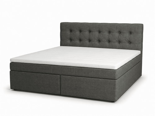 Großes graues boxspringbett - großes,