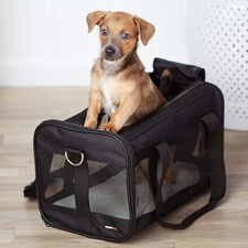 Tragetasche Hund Haustiere mit Mesh Seiten M schwarz L 24 x B 25 x H 42 cm