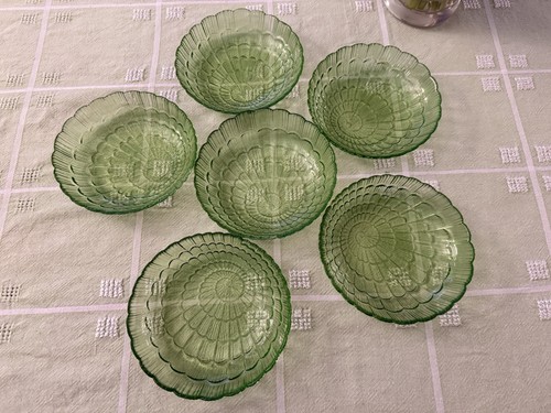 Vintage glasschalen grün - 6,