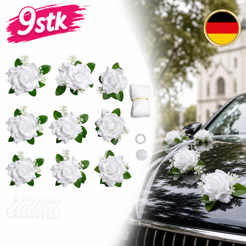 Autoschmuck 9er set weiß - 9er,